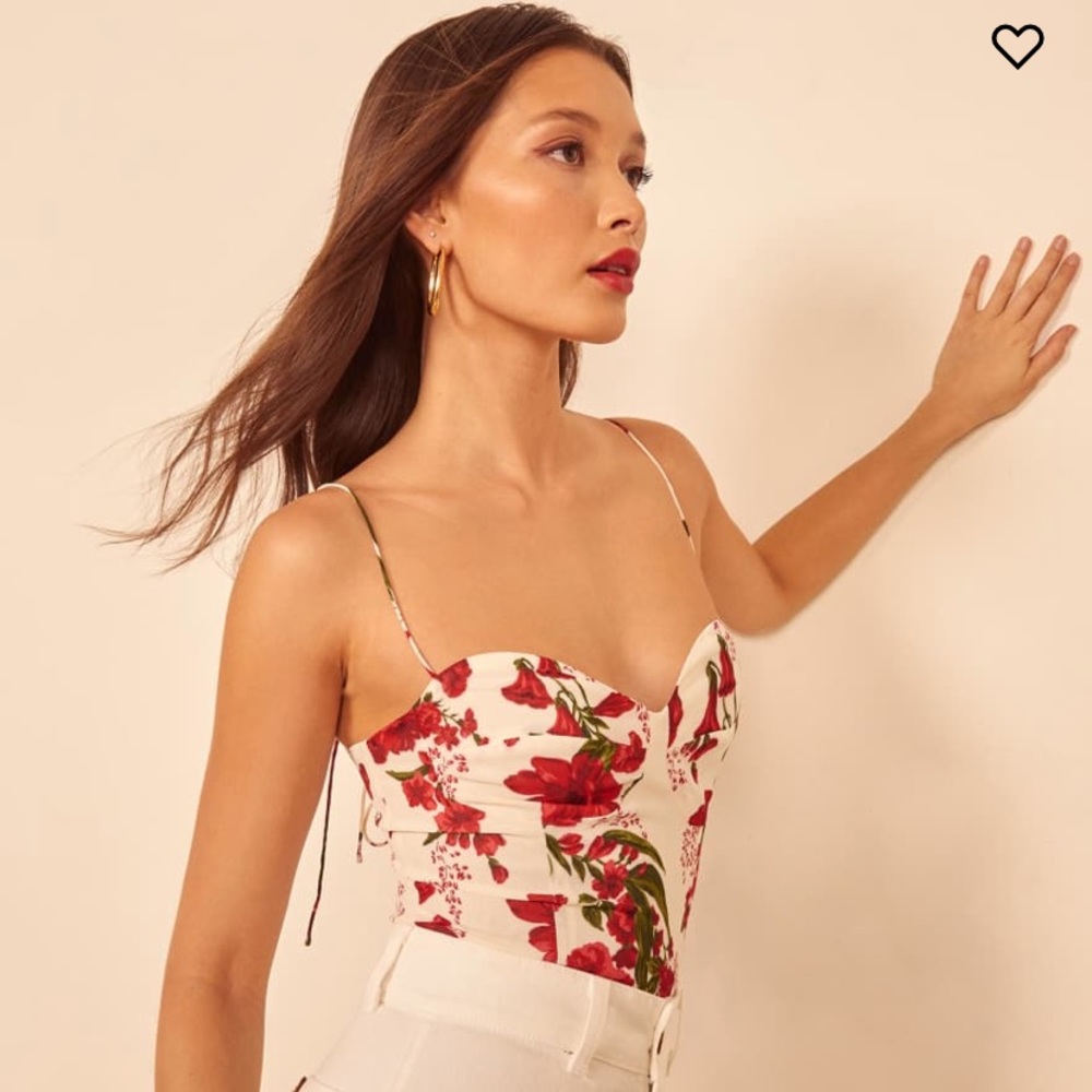 Reformation Liza top in georgette size 4 worn 1x